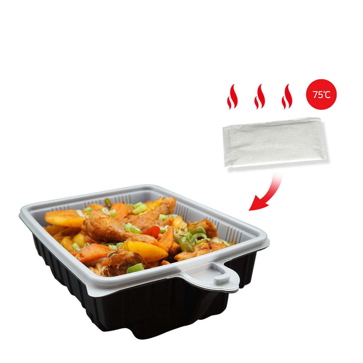 30 Pack Dalat Heating Lunch Box Container 33cm Rectangle+ Heating Bag