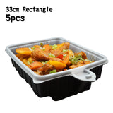 5 Pack Dalat Heating Lunch Box Container 33cm Rectangle - Front View