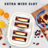 PHILEX 4-Slice Electric Toaster Bread Reheat Defrost Retro Retro IVORY - Side View