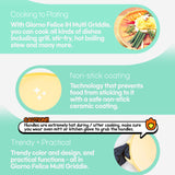 Giorno Felice IH Griddle Pan 34cm Round Ceramic Non-Stick Camping Korean Stew - 45-Degree Angle