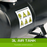Air Brush Compressor for Air Brush Spray 1/6HP 3L - 45-Degree Angle