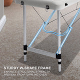 Aluminium Portable Beauty Massage Table Bed 2 Fold 55cm White - Extra Image