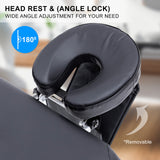 Aluminium Portable Beauty Massage Table Bed 3 Fold 70cm Black - Rear View