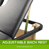 Wooden Portable Massage Table Bed 3 Fold 70cm BLACK - Top-Down View