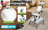 Aluminium Portable Beauty Massage Foldable Chair Table WHITE - Front View