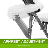 Aluminium Portable Beauty Massage Foldable Chair Table WHITE - Rear View