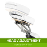 Aluminium Portable Beauty Massage Foldable Chair Table WHITE - Close-Up Angle