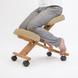 Ergonomic Adjustable Kneeling Chair BEIGE - Side View
