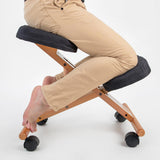 Ergonomic Adjustable Kneeling Chair BLACK - Side View