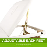 Wooden Portable Beauty Massage Table Bed 3 Fold 70cm WHITE - Top-Down View