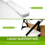 Wooden Portable Beauty Massage Table Bed 3 Fold 70cm WHITE - Low Angle