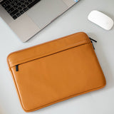 15 inch Laptop Sleeve Padded Travel Carry Case Bag L size ERATO BROWN - Front View