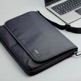 15.6/16 inch Laptop Sleeve Padded Shoulder Bag Travel Carry Case LATO BLACK - Front View