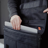 15.6/16 inch Laptop Sleeve Padded Shoulder Bag Travel Carry Case LATO BLACK - Low Angle