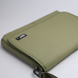 15.6/16 inch Laptop Sleeve Padded Shoulder Bag Travel Carry Case LATO KHAKI - Low Angle