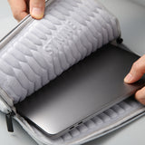 15 inch Laptop Sleeve Padded Travel Carry Case Bag L size LUKE GREY - Rear View