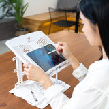 Adjustable Laptop Stand Foldable Tablet Book PC Holder Desk WHITE - Close-Up Angle