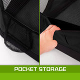 Portable Soft Dog Cage Crate Carrier XXXL BLACK - Side View