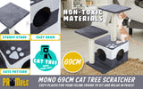 Cat Tree Multi Level Scratcher MONO 69cm GREY - Front View