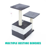 Cat Tree Multi Level Scratcher MONO 69cm GREY - Rear View
