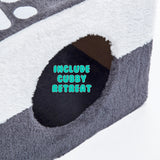 Cat Tree Multi Level Scratcher MONO 69cm GREY - Low Angle