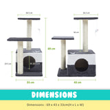 Cat Tree Multi Level Scratcher MONO 69cm GREY - Extra Image