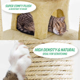 Cat Tree Multi Level Scratcher SOHO 130cm BEIGE - Side View