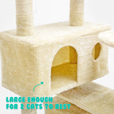 Cat Tree Multi Level Scratcher SOHO 130cm BEIGE - Rear View