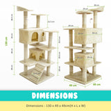 Cat Tree Multi Level Scratcher SOHO 130cm BEIGE - Extra Image