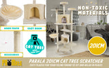 Cat Tree Multi Level Scratcher PARALA 201cm BEIGE - Front View