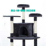 Cat Tree Multi Level Scratcher PARALA 201cm GREY - 45-Degree Angle