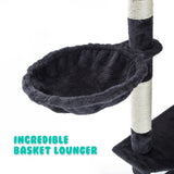 Cat Tree Multi Level Scratcher PARALA 201cm GREY - Rear View