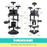 Cat Tree Multi Level Scratcher PARALA 201cm GREY - Extra Image