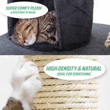 Cat Tree Multi Level Scratcher MAPLE 140cm GREY - Side View