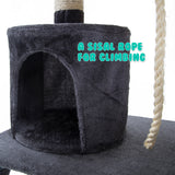Cat Tree Multi Level Scratcher MAPLE 140cm GREY - Low Angle