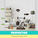 Cat Tree Multi Level Scratcher FUJI 170cm BROWN - Top-Down View