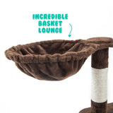 Cat Tree Multi Level Scratcher FUJI 170cm BROWN - 45-Degree Angle