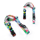 Dog Double-Lined Straps Harness Adjustable M SWEET GREEN - 45-Degree Angle