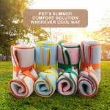 Pet Dog Cooling Mat Non-Slip Travel Roll Up Cool Pad Bed Outdoor M BLUE - Front View