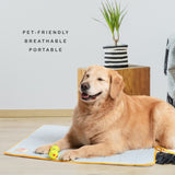 Pet Dog Cooling Mat Non-Slip Travel Roll Up Cool Pad Bed Outdoor M BLUE - Side View