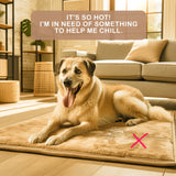 Pet Dog Cooling Mat Non-Slip Travel Roll Up Cool Pad Bed Outdoor M BLUE - Top-Down View