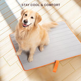 Pet Dog Cooling Mat Non-Slip Travel Roll Up Cool Pad Bed Outdoor M BLUE - 45-Degree Angle