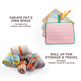 Pet Dog Cooling Mat Non-Slip Travel Roll Up Cool Pad Bed Outdoor M BLUE - Rear View