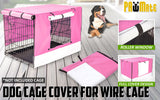 Cage Cover Enclosure for Wire Dog Cage Crate 24in PINK - Front View