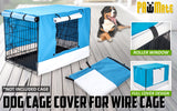 Cage Cover Enclosure for Wire Dog Cage Crate 48in BLUE - Front View