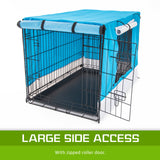 Cage Cover Enclosure for Wire Dog Cage Crate 48in BLUE - Rear View