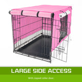 Cage Cover Enclosure for Wire Dog Cage Crate 48in PINK - Rear View