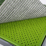 Pet Dog Potty Tray Training Toilet + 1 Grass Mat 69cm x 43cm - Rear View
