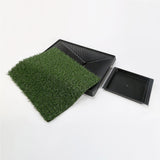 Pet Dog Potty Tray Training Toilet + 1 Grass Mat 63cm x 50cm - Front View