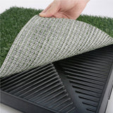 Pet Dog Potty Tray Training Toilet + 1 Grass Mat 63cm x 50cm - Side View